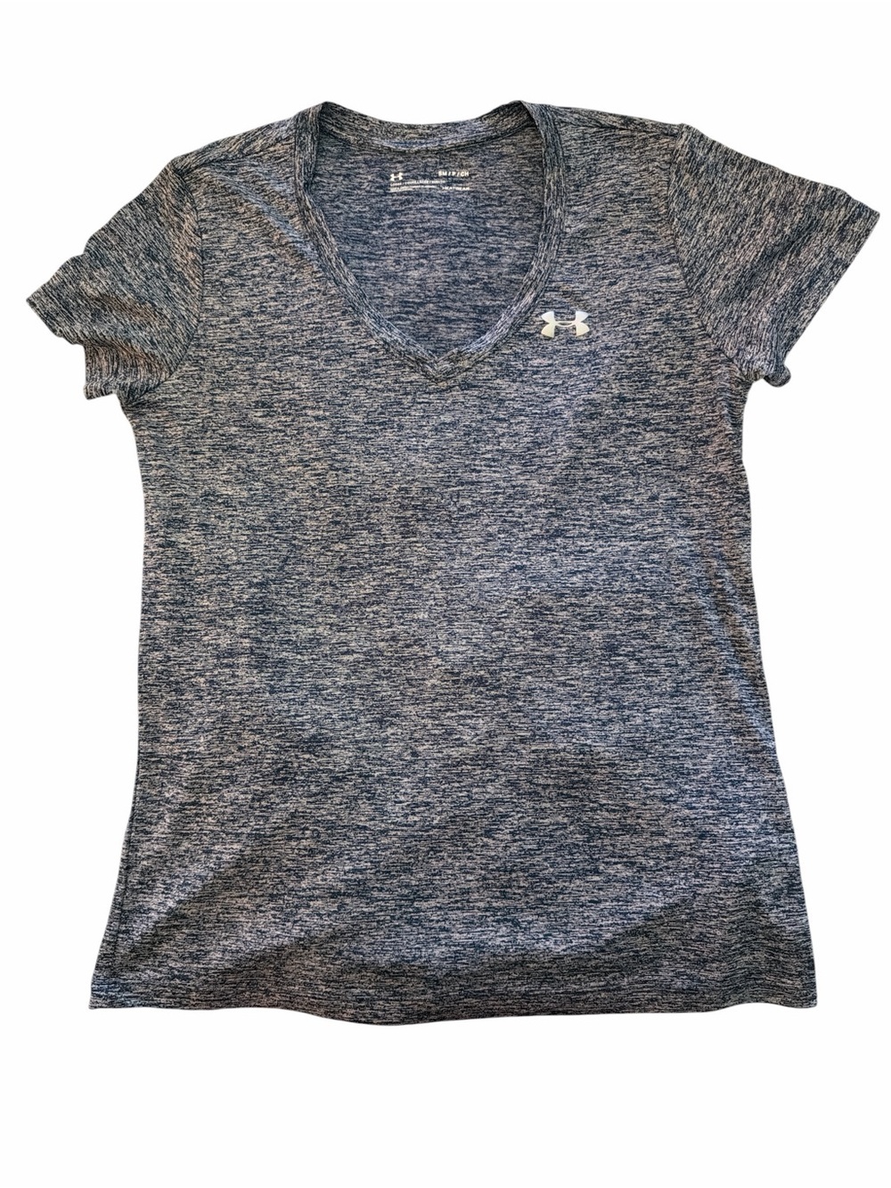 Under Armour Women's Heathered Dark Blue V-Neck Short Sleeve Tee